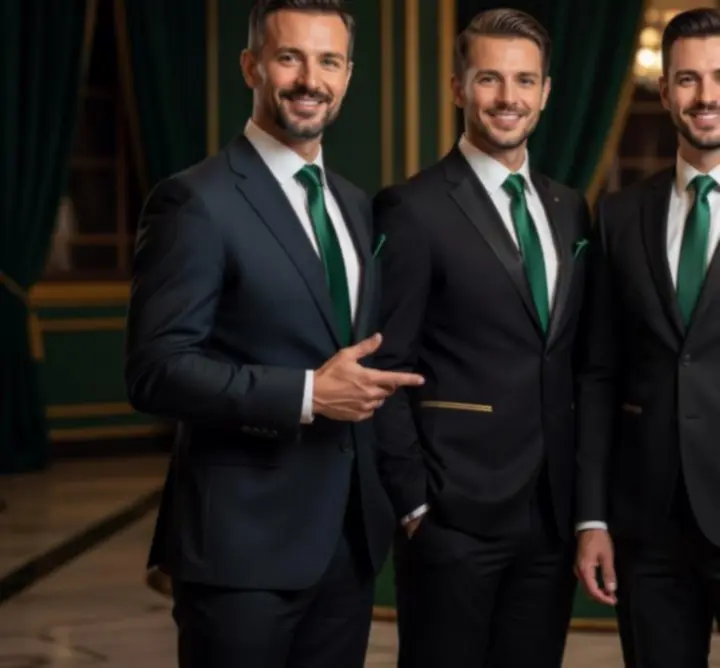 Tým krupiérů a moderátor Royal Vecery při kasinovém večeru